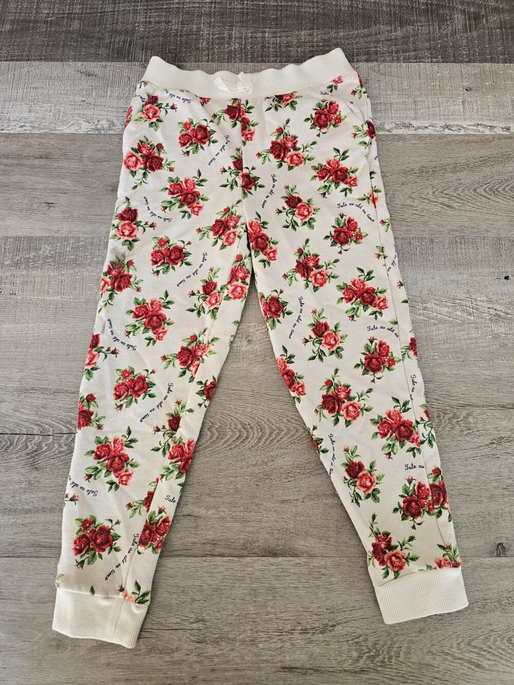Disney x Janie and Jack Jogger Sweatpants Size 7 Beauty and the Beast Belle Rose